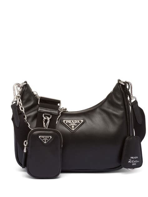 prada re nylon and leather shoulder bag|prada shoulder bags for women.